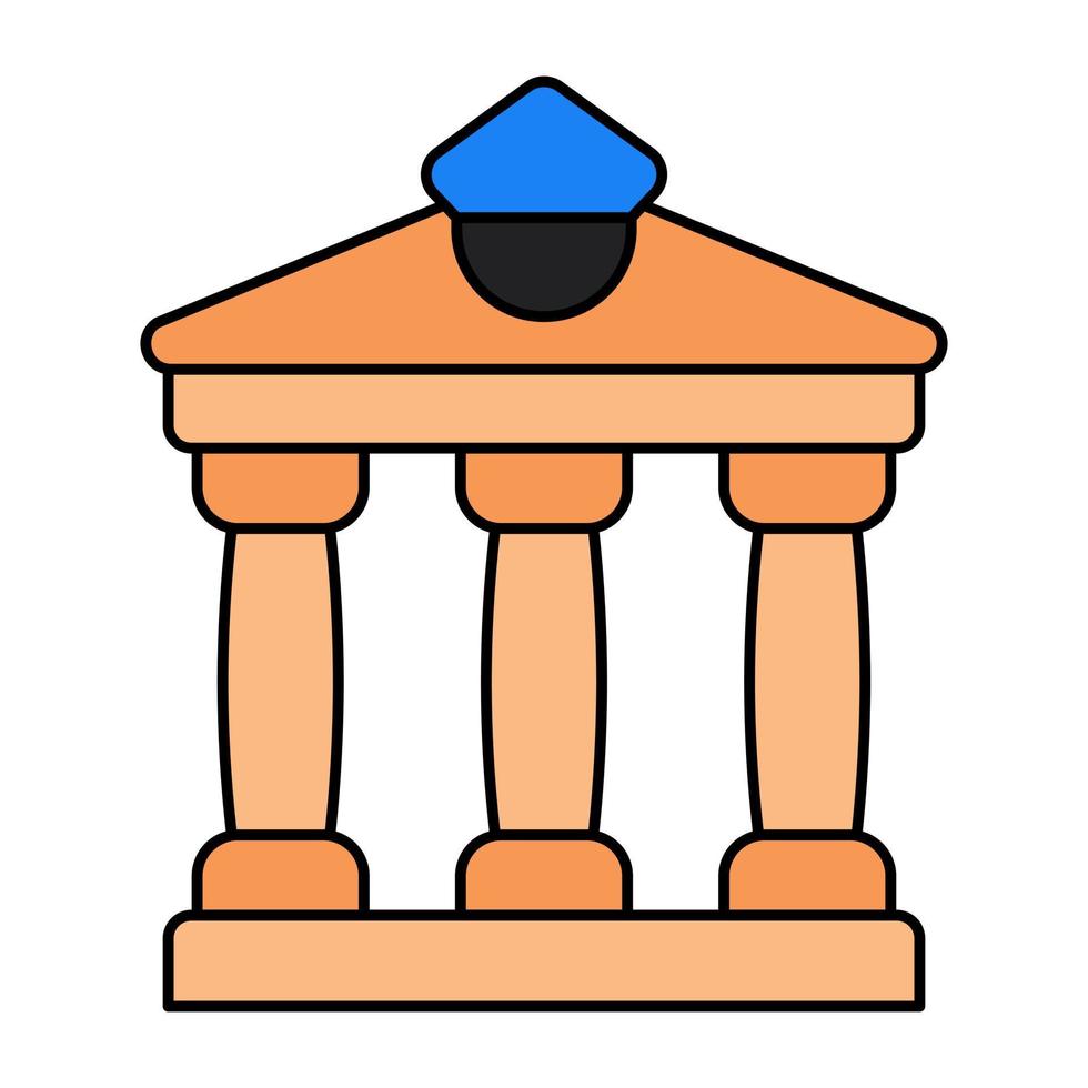 Bank building icon in modern design vector