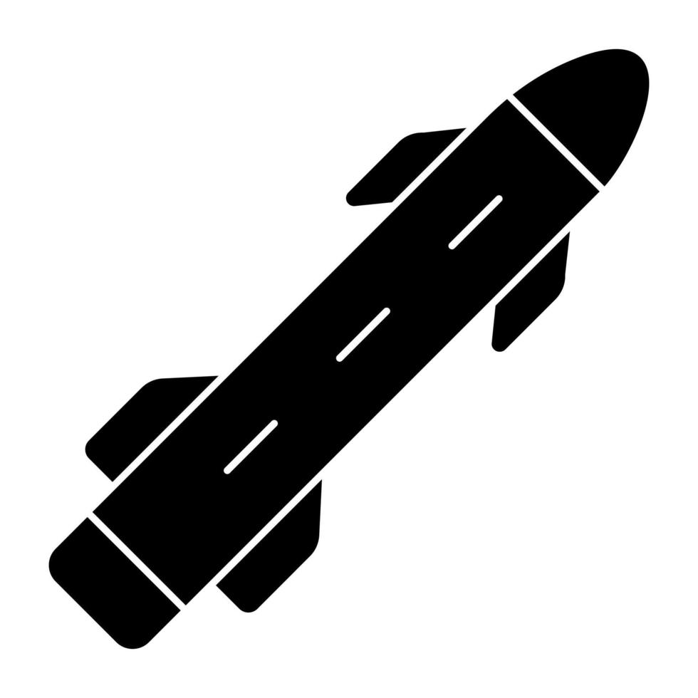 Nuclear missile icon, editable vector