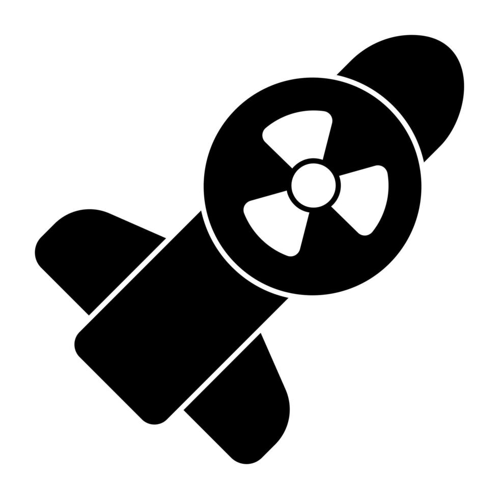 Nuclear missile icon, editable vector