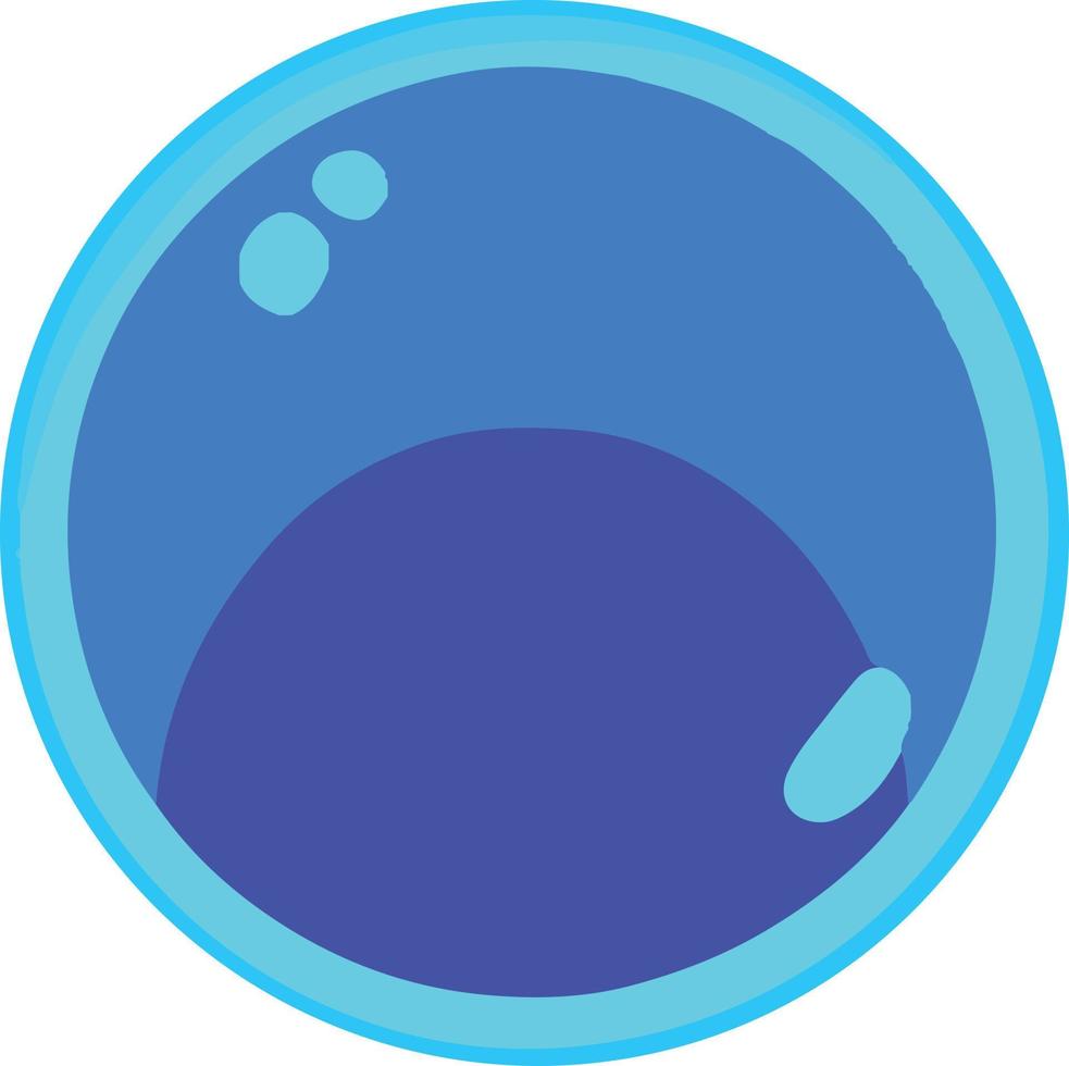 botón azul redondo, ilustración vectorial vector
