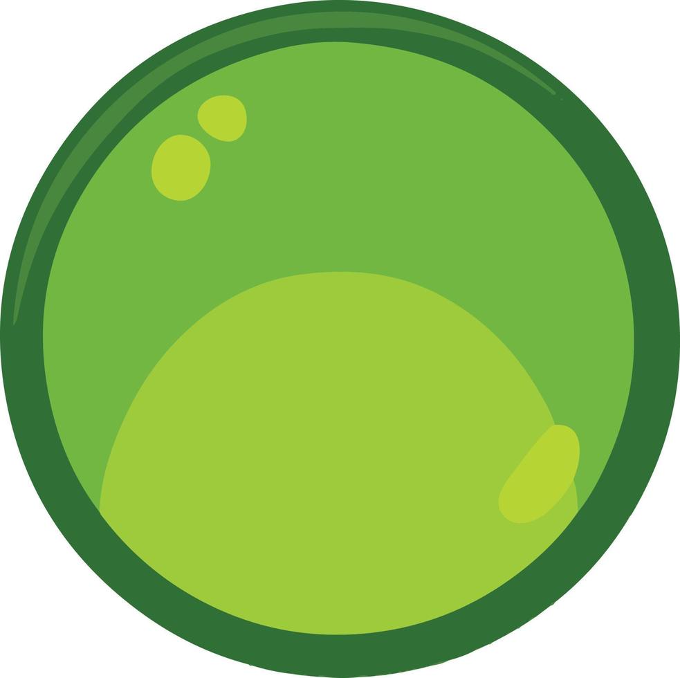 Round green button for game or website vector