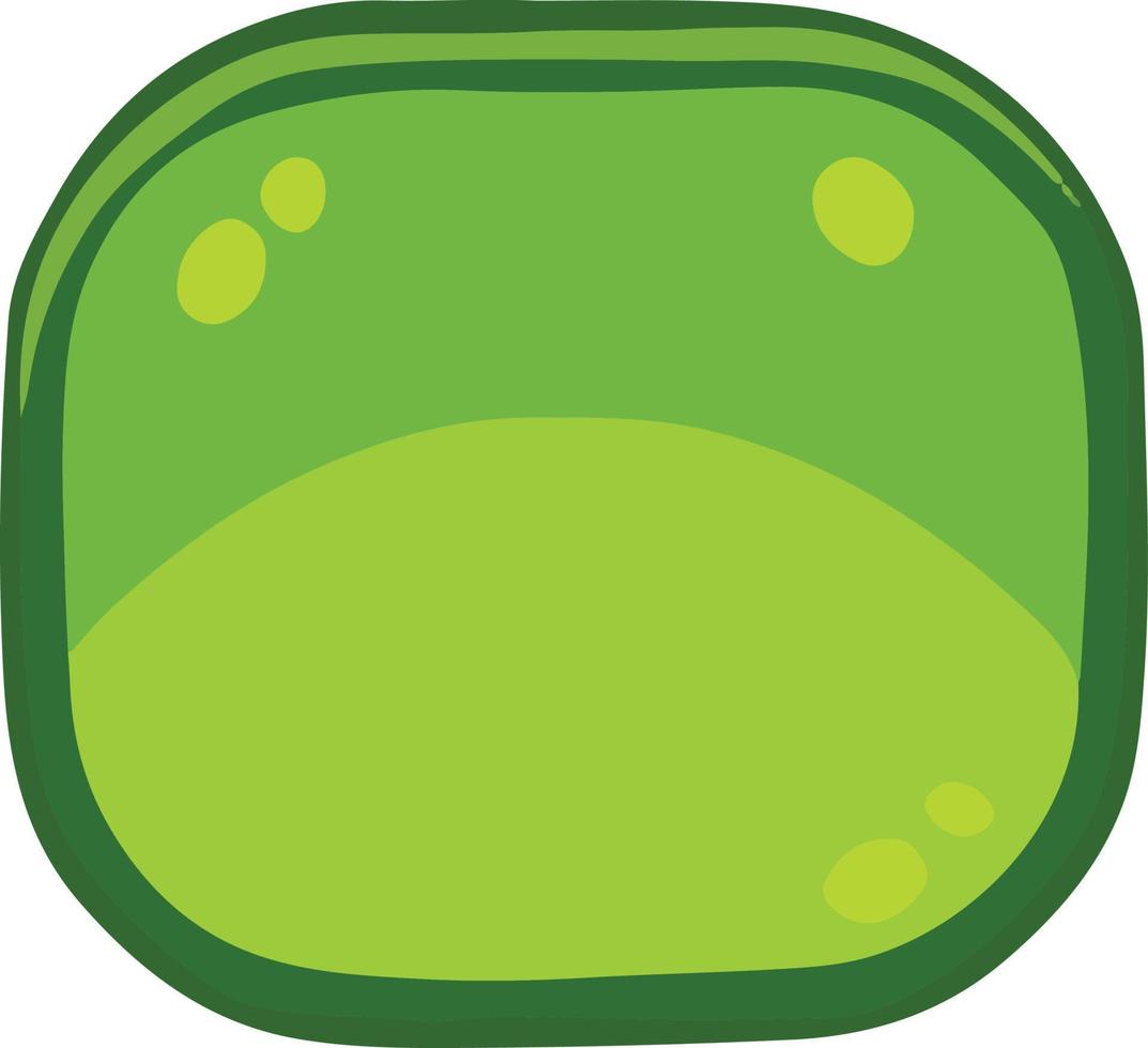 Square green button for game or site vector