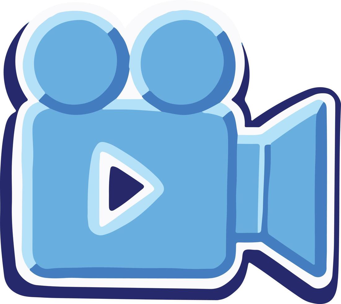 cámara de video azul vector azul icono símbolo