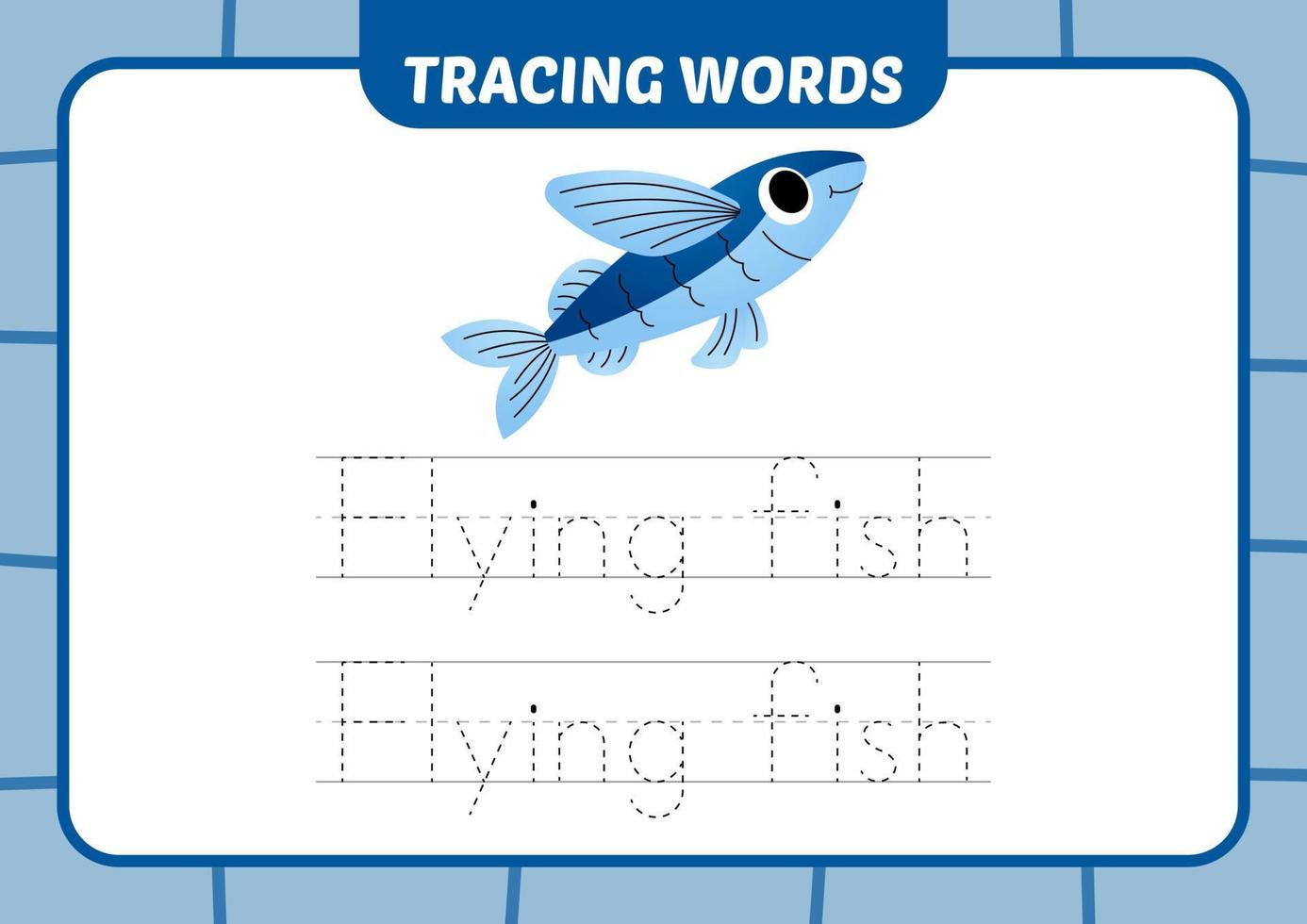 tracing words for kids, flying fish vector 12977356 Vector Art at Vecteezy