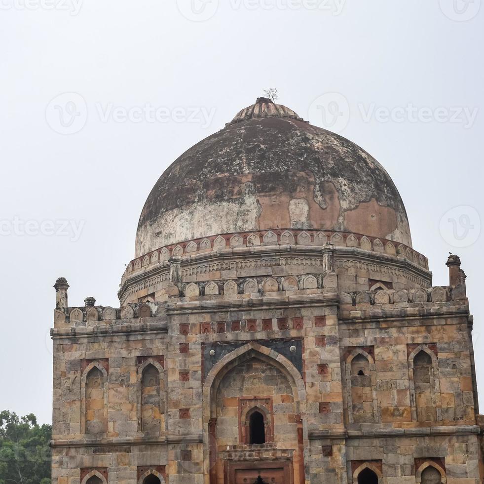 Mughal Architecture inside Lodhi Gardens, Delhi, India, Beautiful Architecture Inside the The Three-domed mosque in Lodhi Garden is said to be the Friday mosque for Friday prayer, Lodhi Garden Tomb photo