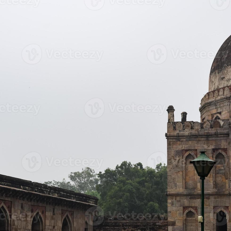 Mughal Architecture inside Lodhi Gardens, Delhi, India, Beautiful Architecture Inside the The Three-domed mosque in Lodhi Garden is said to be the Friday mosque for Friday prayer, Lodhi Garden Tomb photo