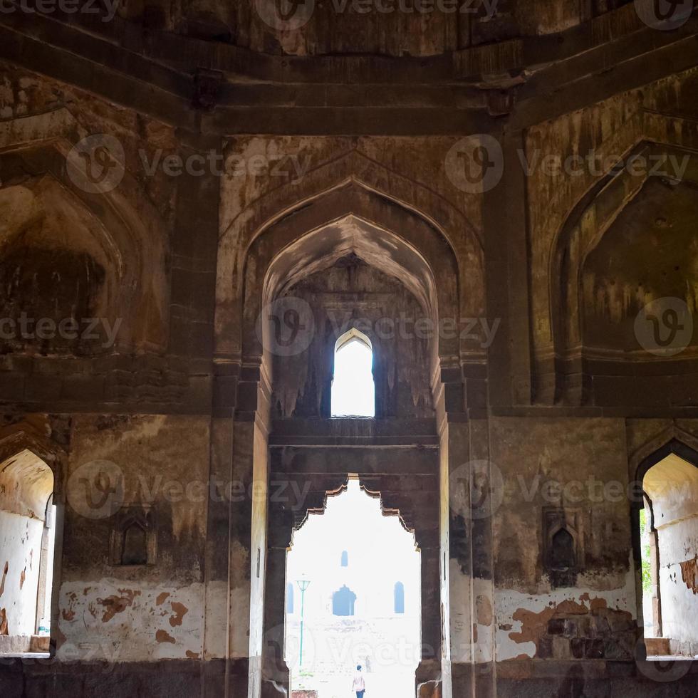Mughal Architecture inside Lodhi Gardens, Delhi, India, Beautiful Architecture Inside the The Three-domed mosque in Lodhi Garden is said to be the Friday mosque for Friday prayer, Lodhi Garden Tomb photo