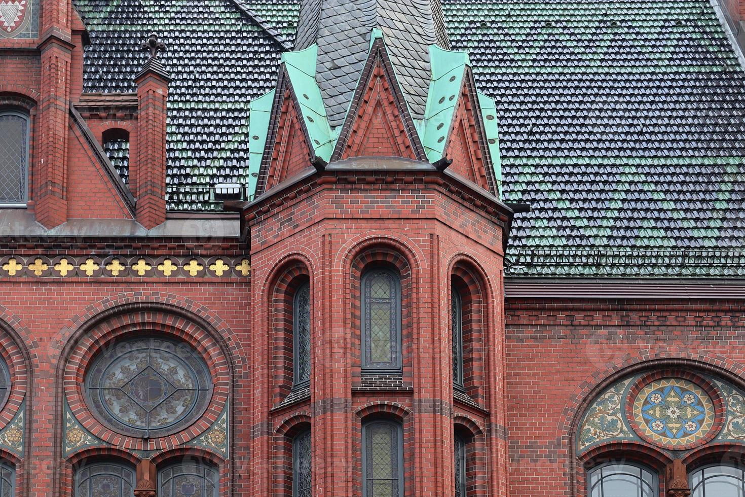 Detailed view on the northern german town hall found in Neumuenster photo