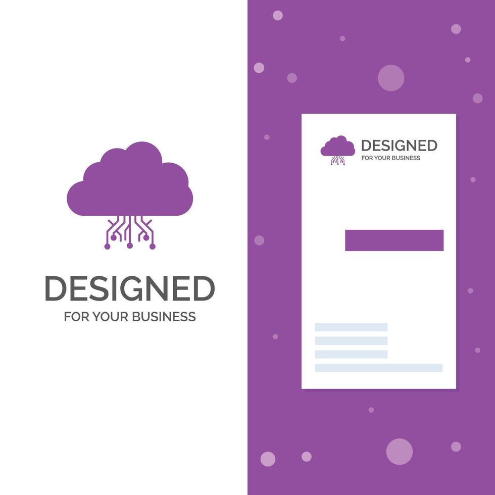 Business Logo for cloud. computing. data. hosting. network. Vertical Purple Business .Visiting Card template. Creative background vector illustration