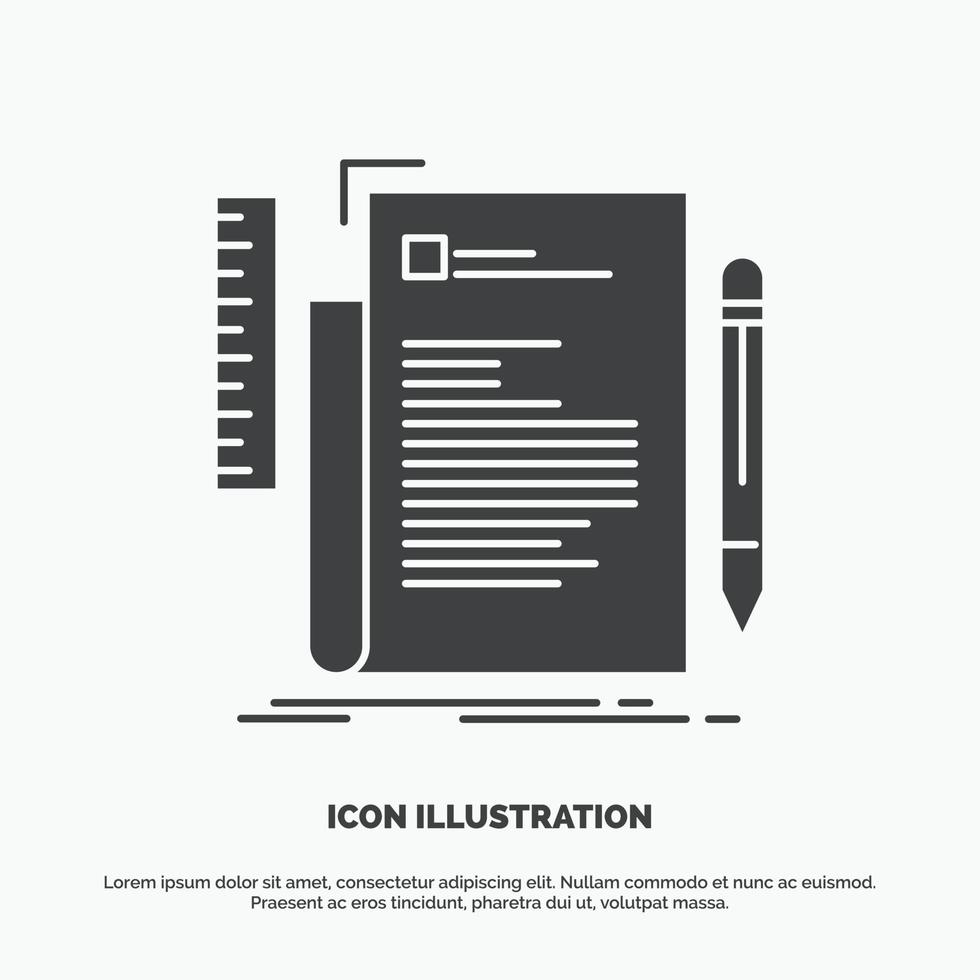 código. codificación. expediente. programación. icono de guión. símbolo gris vectorial de glifo para ui y ux. sitio web o aplicación móvil vector