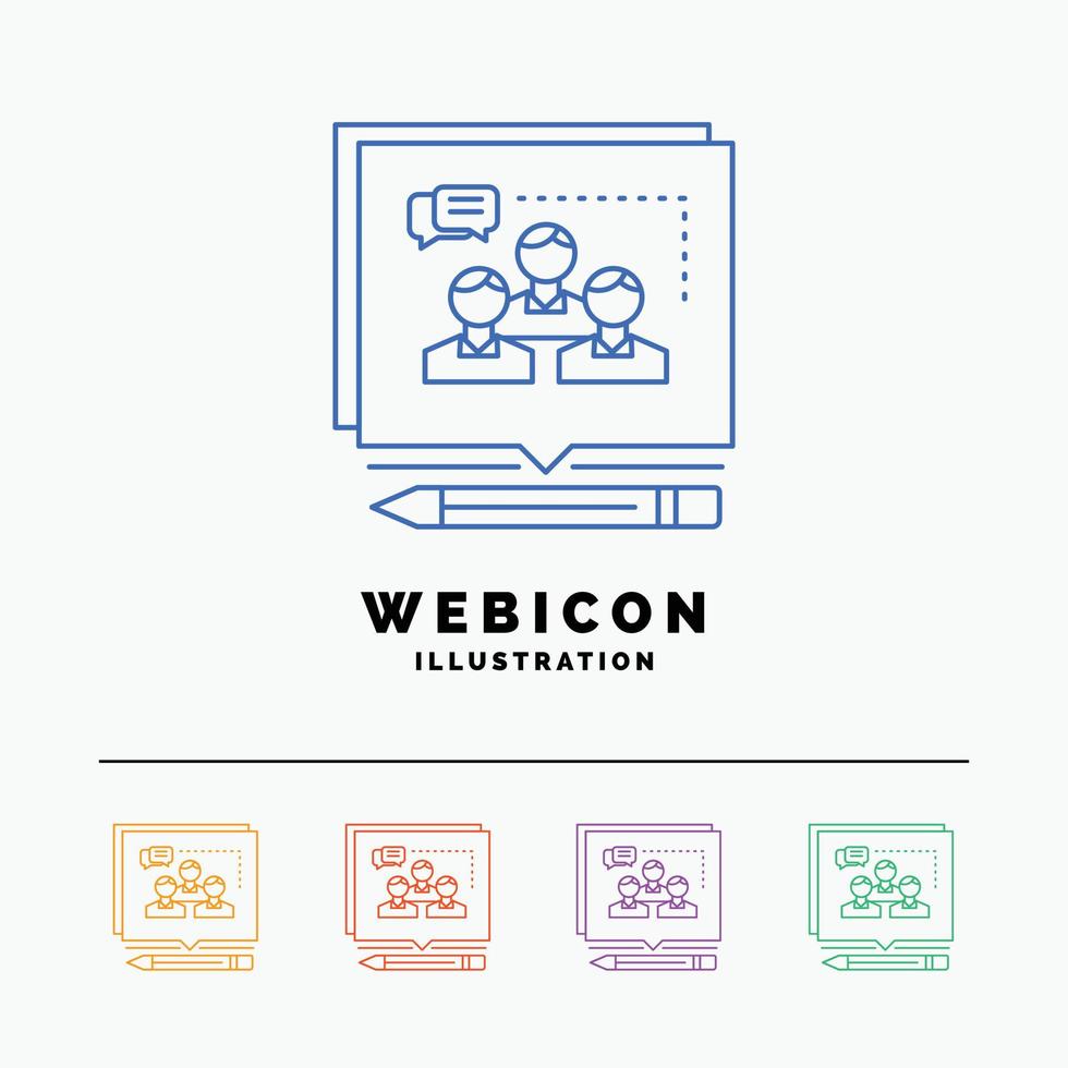 Analysis. argument. business. convince. debate 5 Color Line Web Icon Template isolated on white. Vector illustration