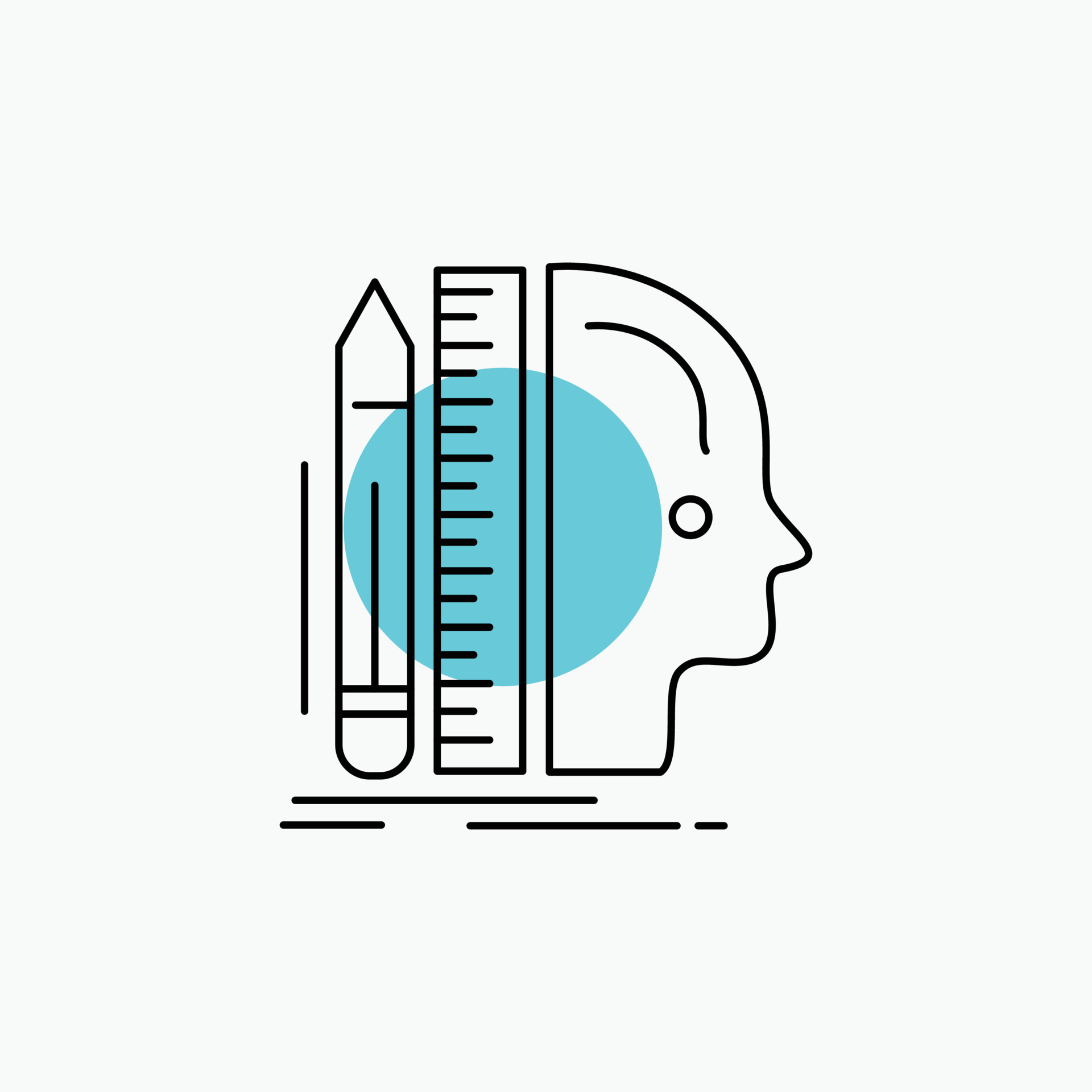 Design. human. ruler. size. thinking Line Icon 12977896 Vector Art at