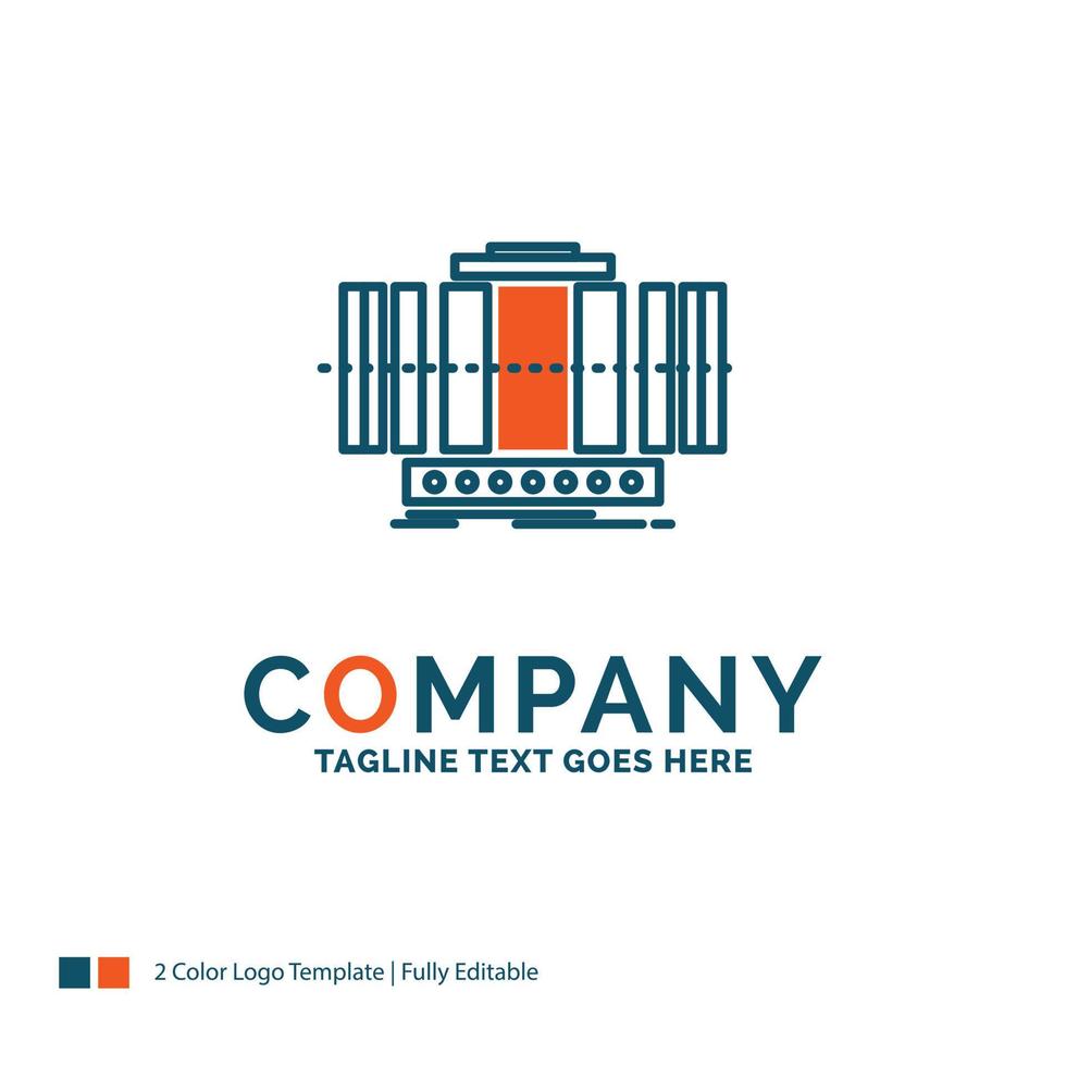 Turbine. Vertical. axis. wind. technology Logo Design. Blue and Orange Brand Name Design. Place for Tagline. Business Logo template. vector