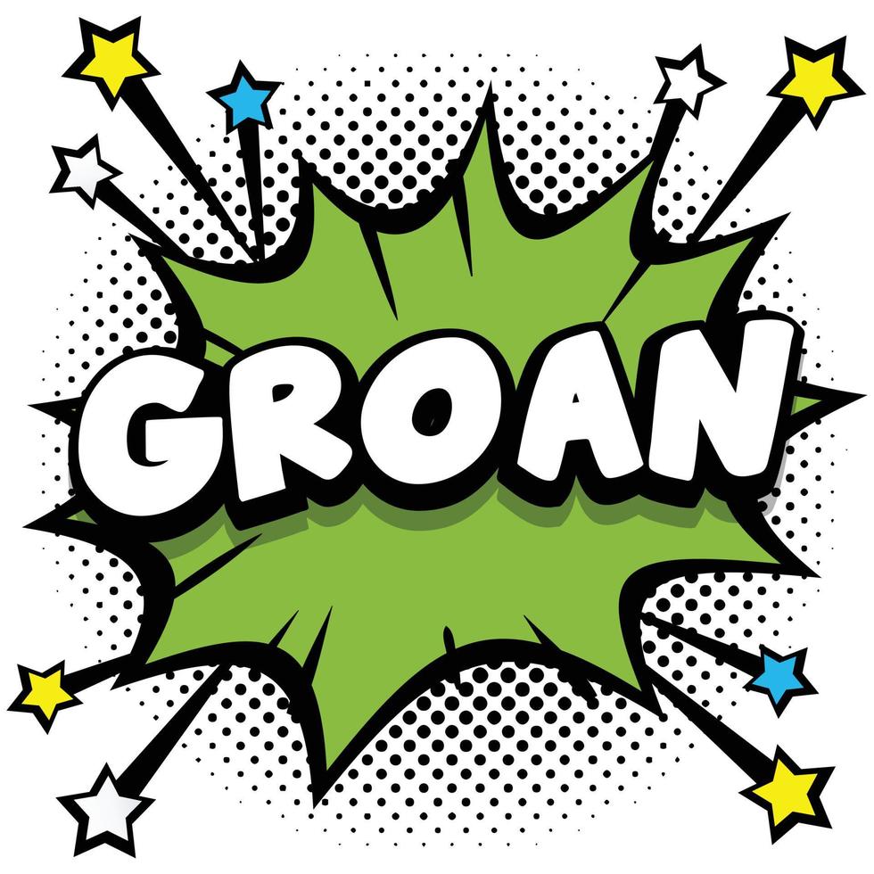 groan Pop art comic speech bubbles book sound effects vector