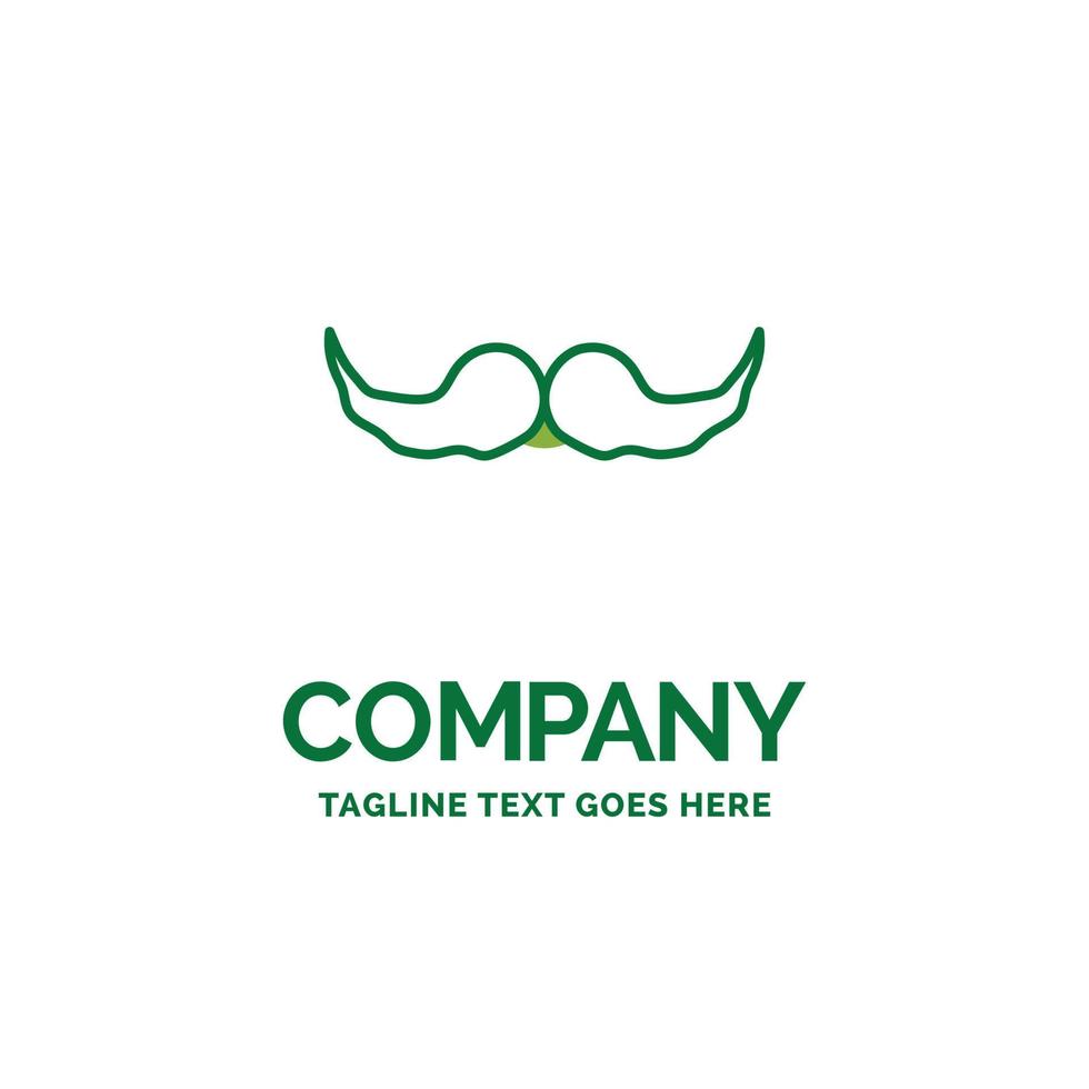 moustache. Hipster. movember. male. men Flat Business Logo template. Creative Green Brand Name Design. vector