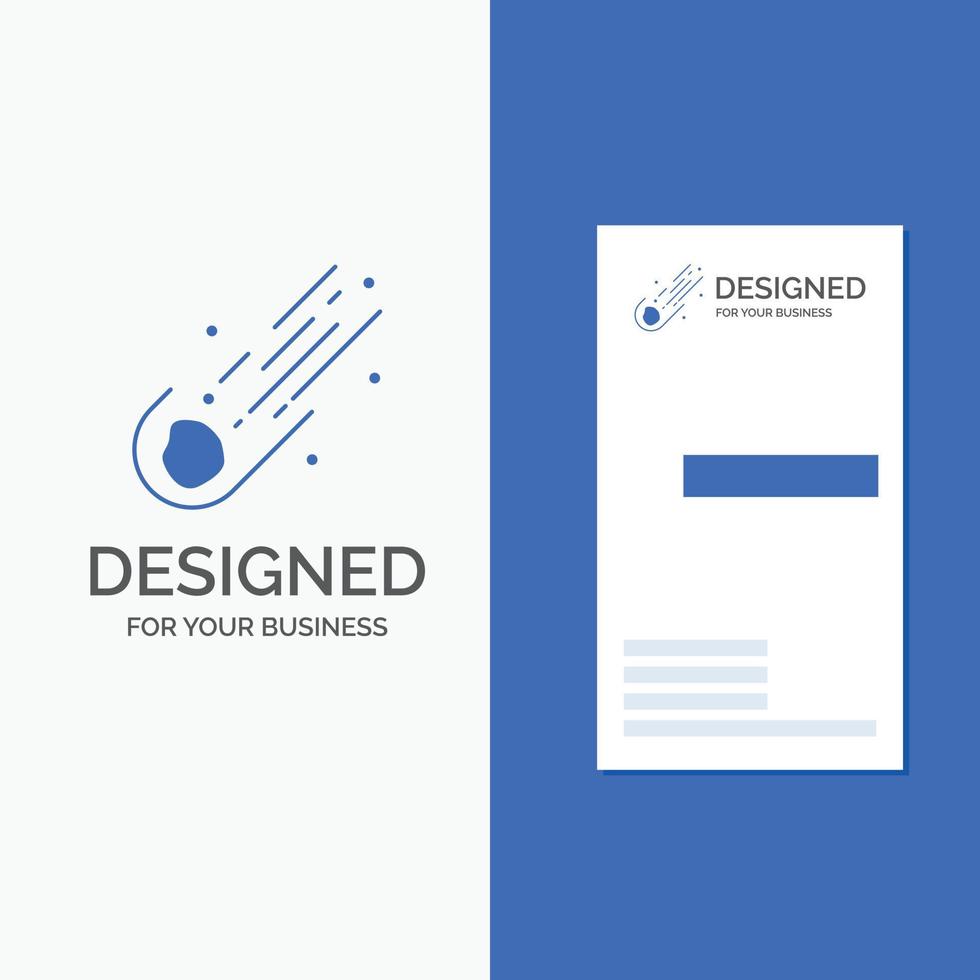 Business Logo for Asteroid. astronomy. meteor. space. comet. Vertical Blue Business .Visiting Card template. vector