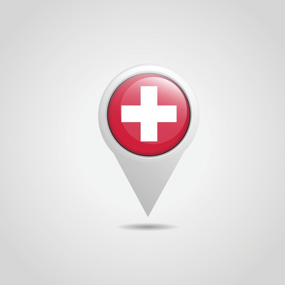 Switzerland Flag Map Pin vector