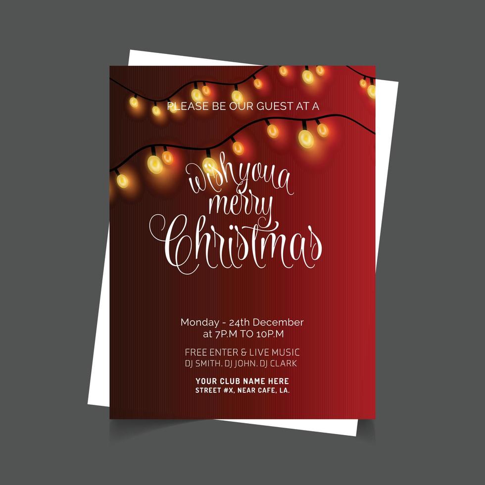 Christmas card design with elegant design and red background vector