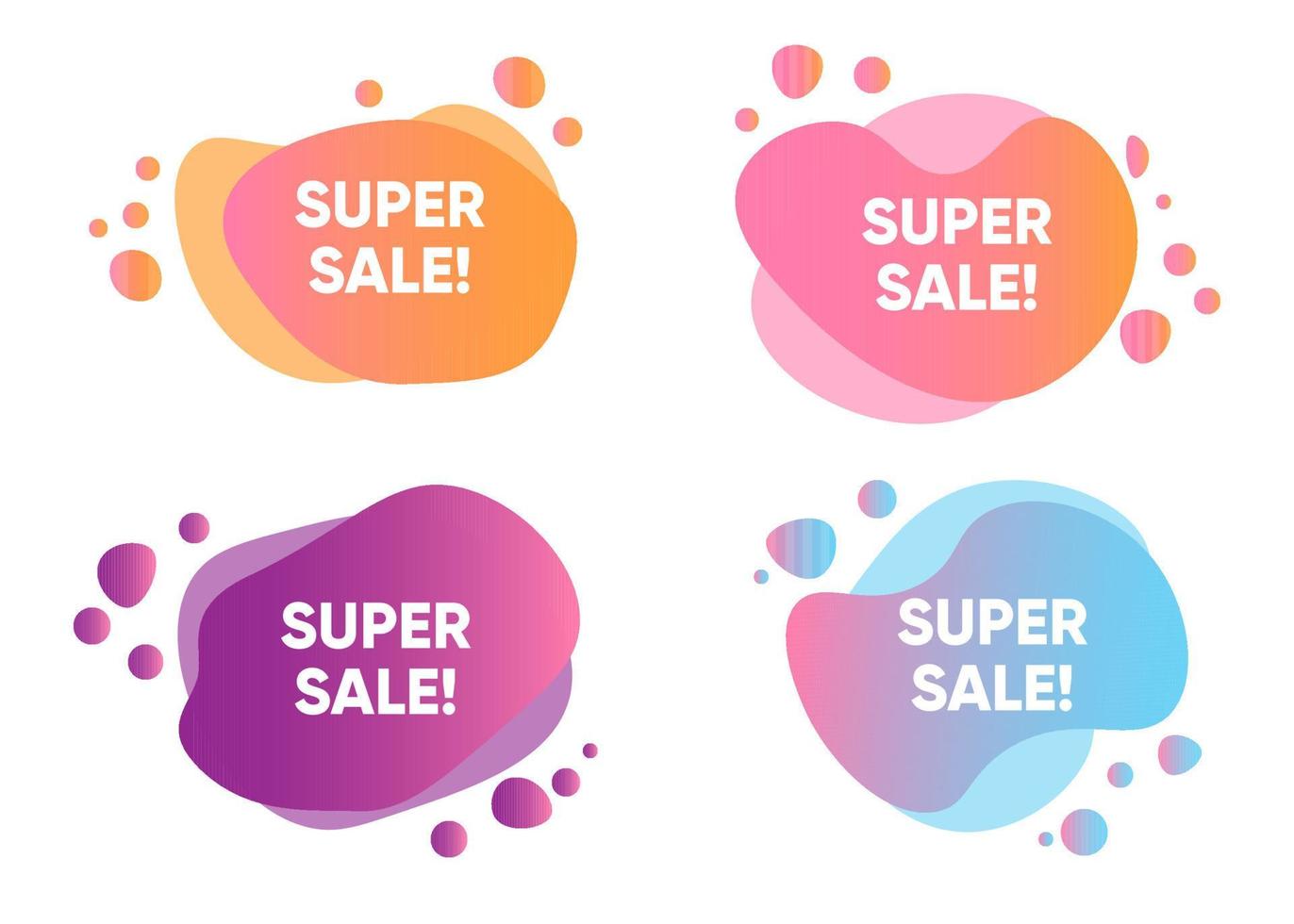 Colorful super sale labels set vector