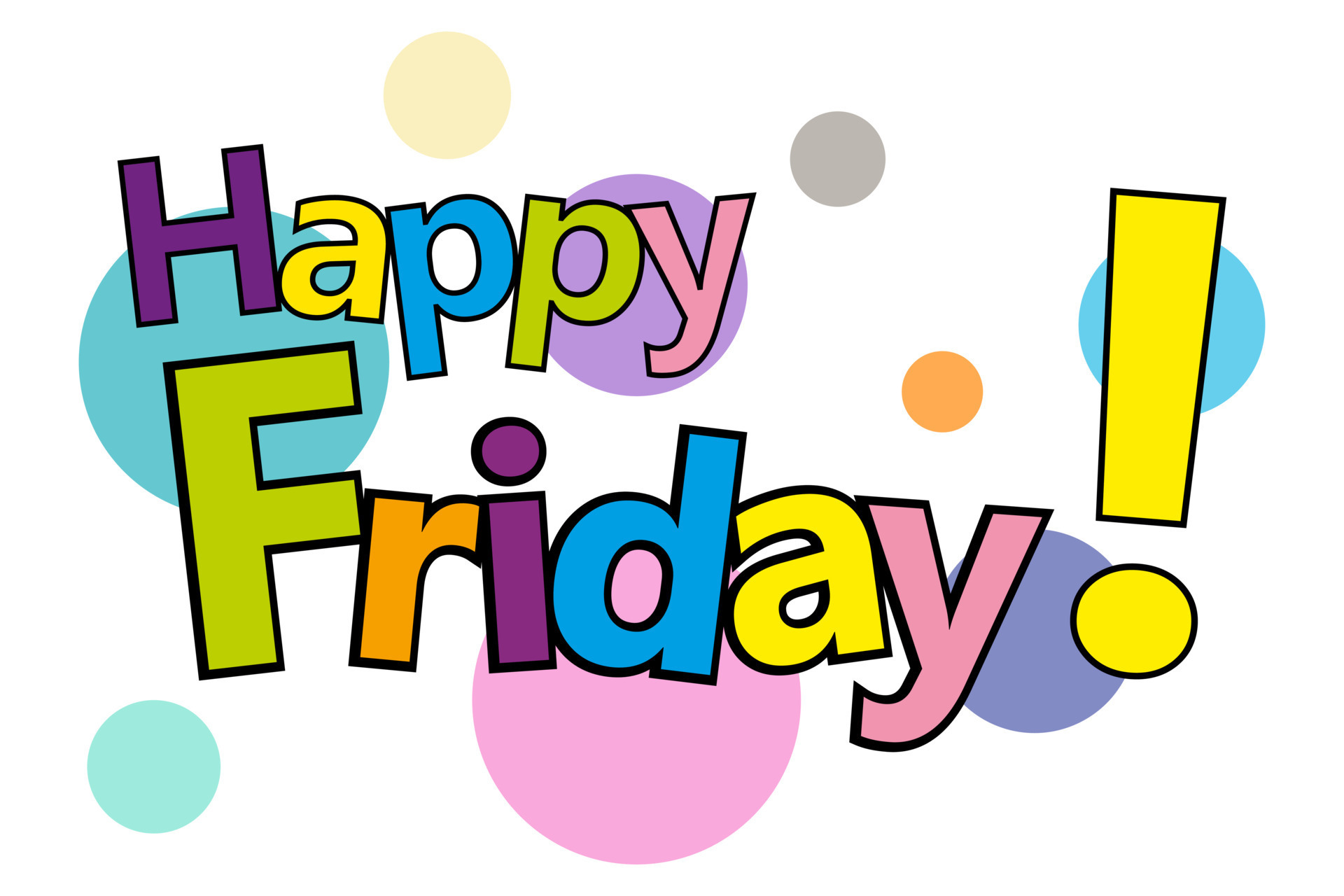 Happy friday letters colorful. Vector Typography background ...