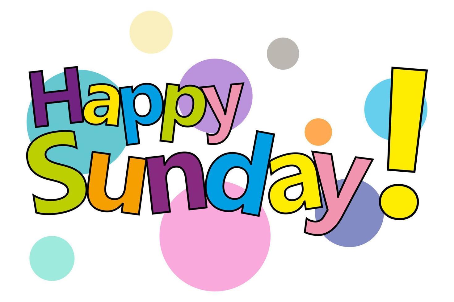Happy sunday letters colorful. Vector Typography background. can be used on banner design and for advertisement.