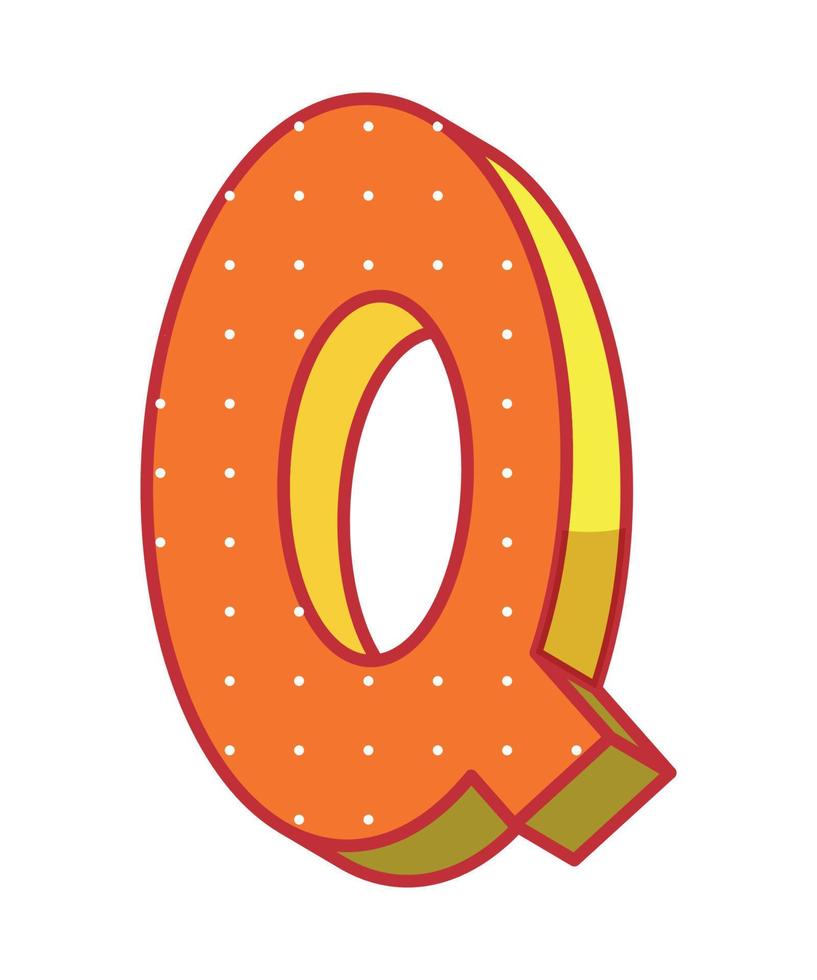 Vector illustrator of Letter q