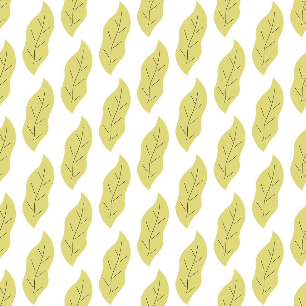 Leafs seamless pattern. Vector hand drawn botanical illustration. Pretty scandi style for fabric, textile, wallpaper. Digital paper in white background