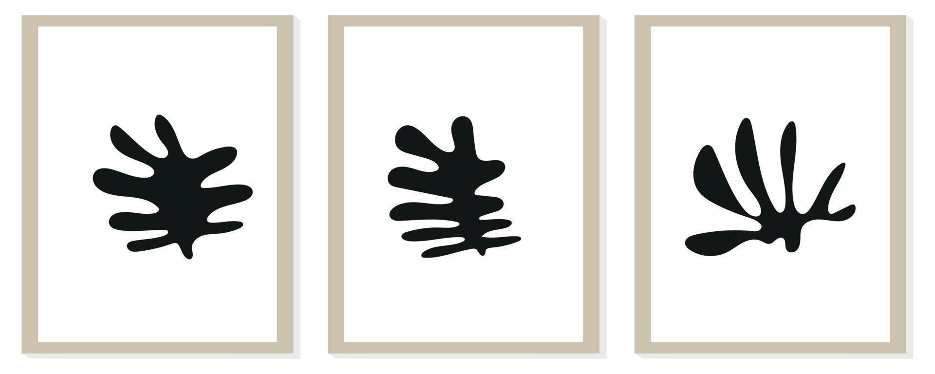 Trendy modern abstract matisse composition with geometric organic shape vector illustration