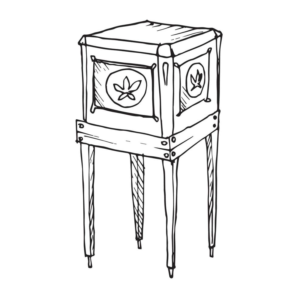ilustración de muebles antiguos en estilo de tinta de arte vector