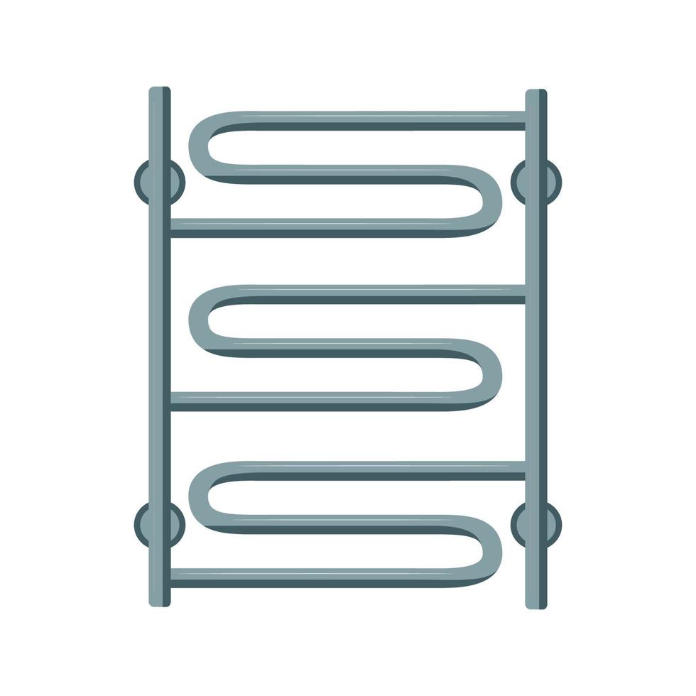 Heated towel rail in the bathroom vector