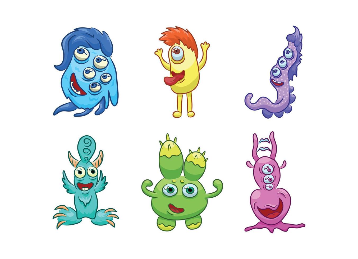 Set of Cartoon Monsters vector