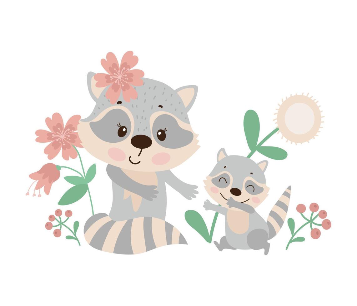 Vector illustrator of Raccoon