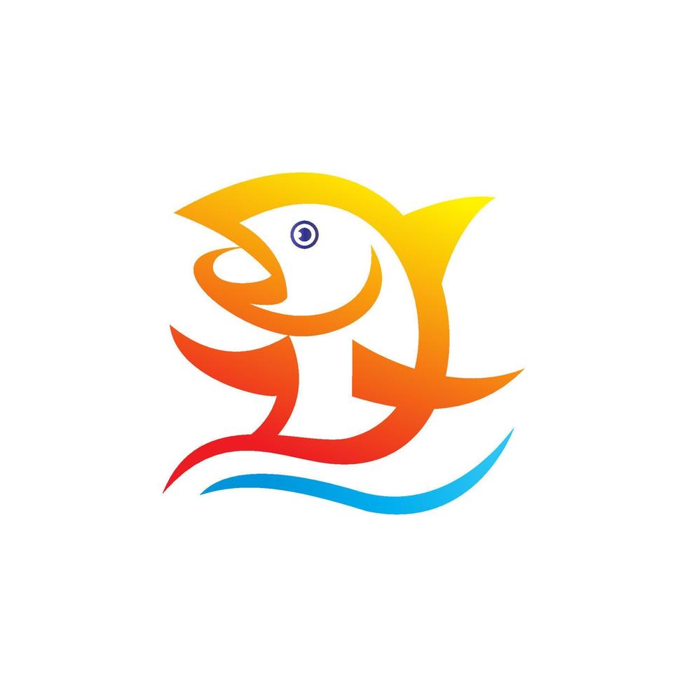 logotipo de pescado. icono de pescado. logotipo de animales signo de símbolo de pescado. plantilla de ilustración de vector de pescado lista para usar.