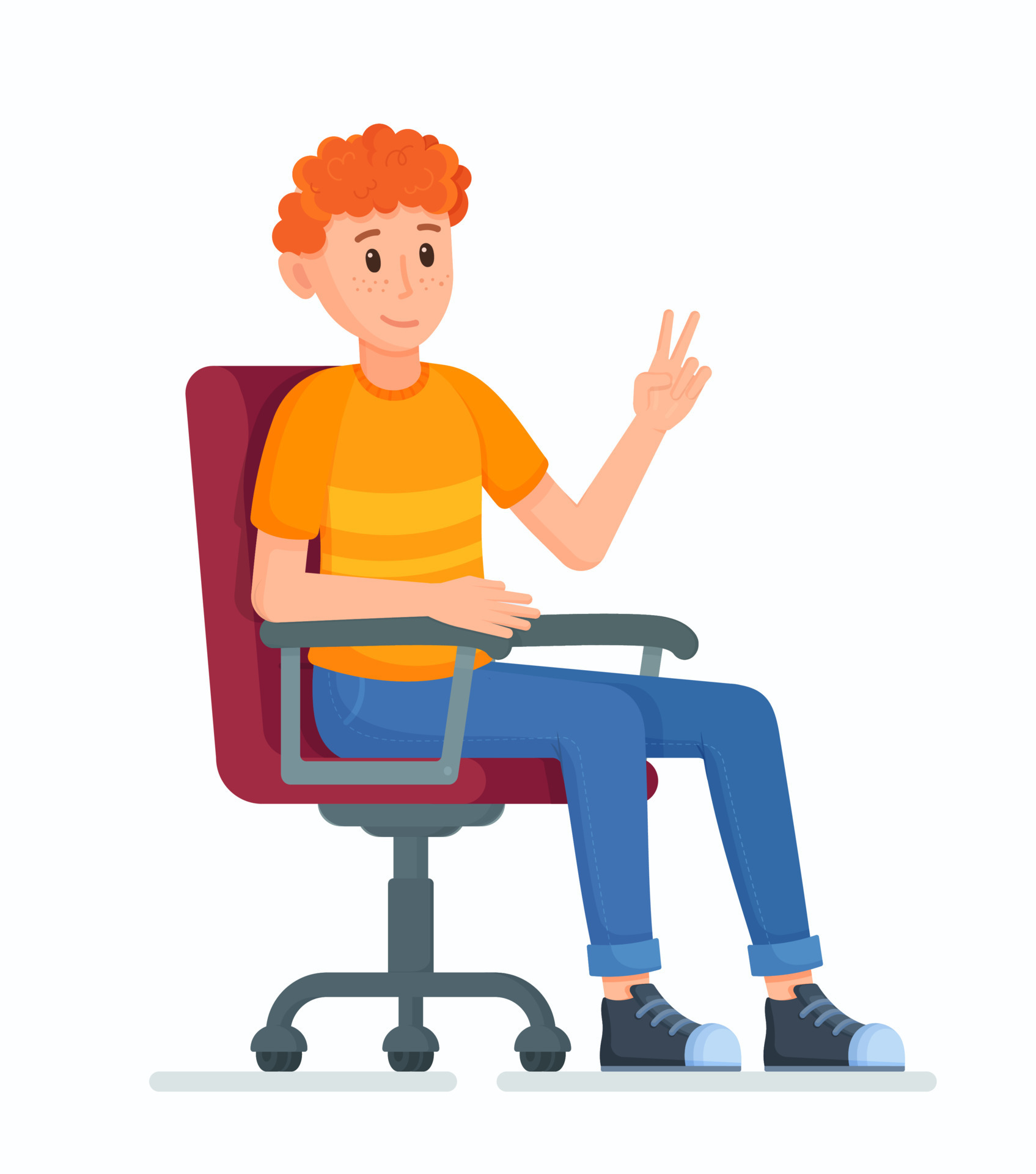 Ilustraci n Vectorial De Un Personaje Sentado En Una Silla De Oficina 