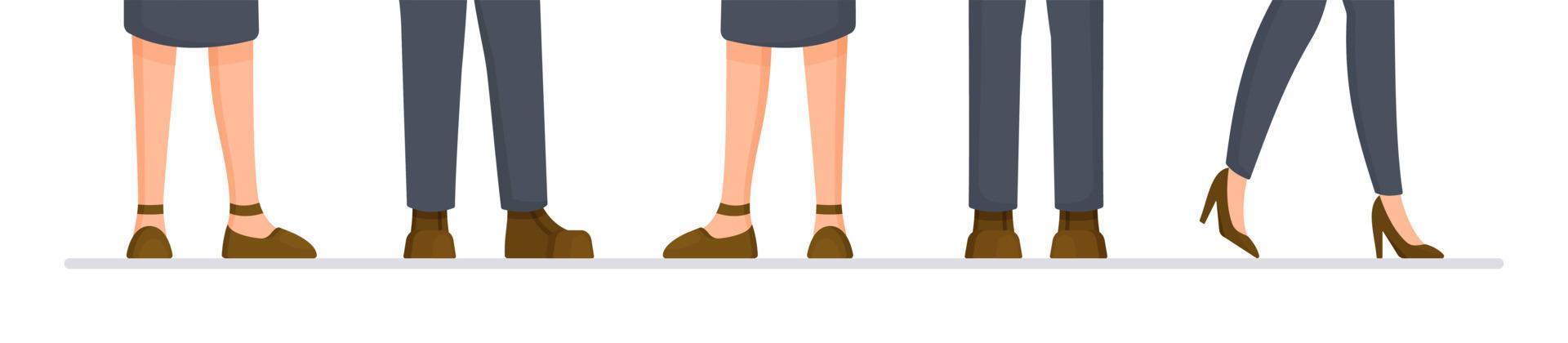 Vector illustration of character legs. Shoe advertisement.
