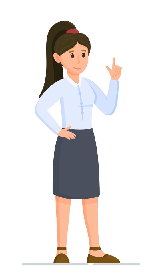 Vector illustration of a character woman. Person in full size.