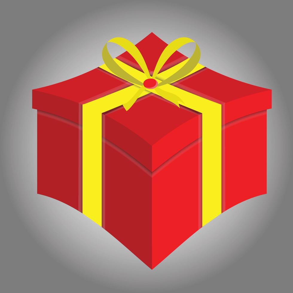 caja de regalo roja e icono de cinta amarilla con archivo vectorial vector