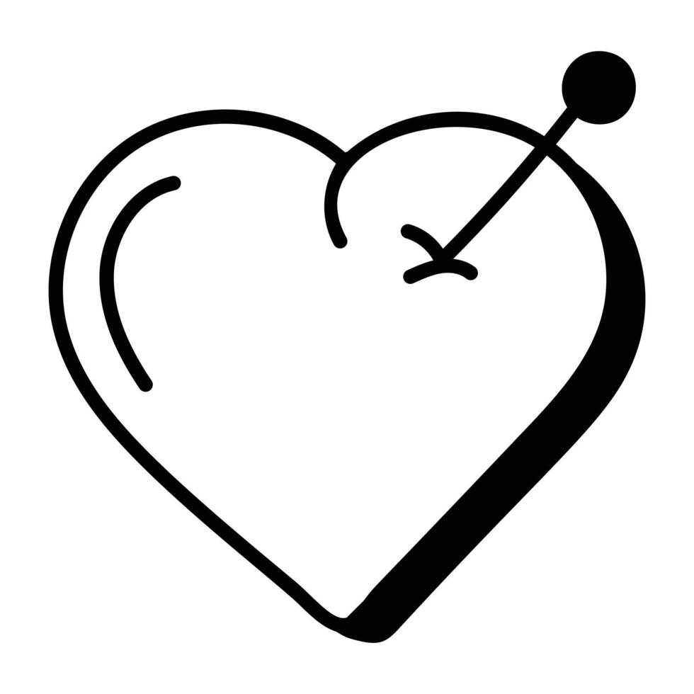 Check out doodle icon of voodoo heart vector