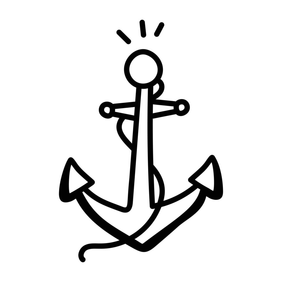 Anchor hand drawn icon with scalability vector