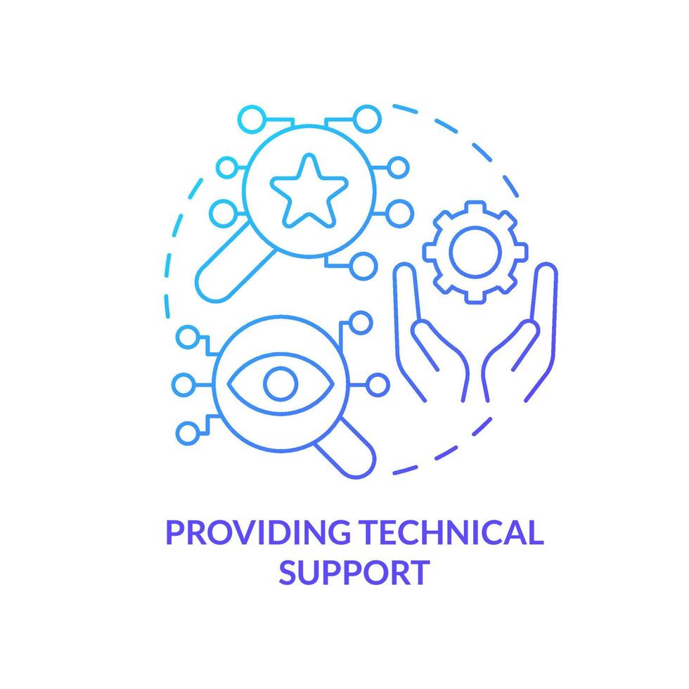 Providing technical support blue gradient concept icon. Social protection and support activity abstract idea thin line illustration. Isolated outline drawing. vector