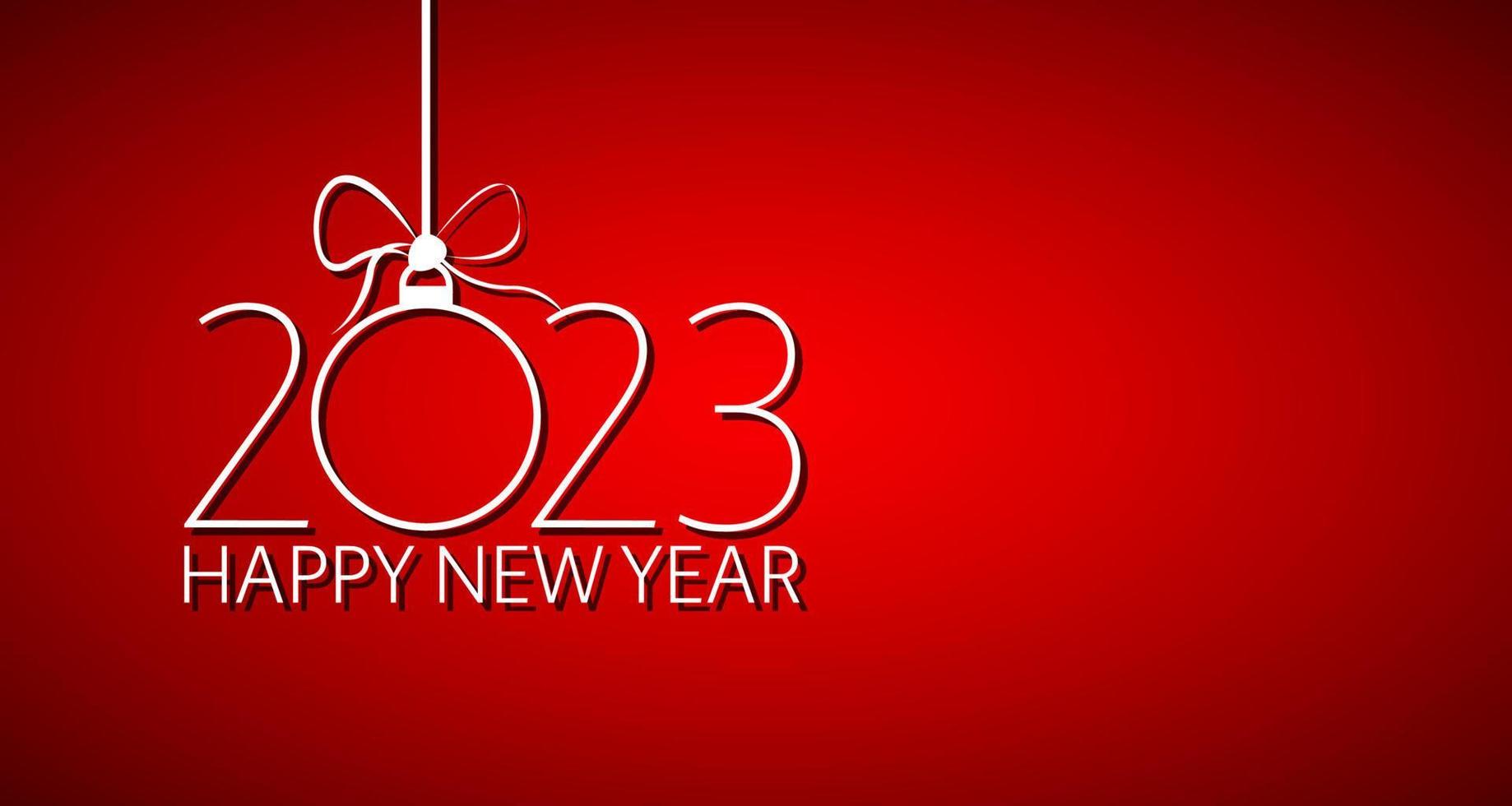 Simple vector illustration of Happy New year 2023. White numbers 2023 on  red background 12979475 Vector Art at Vecteezy