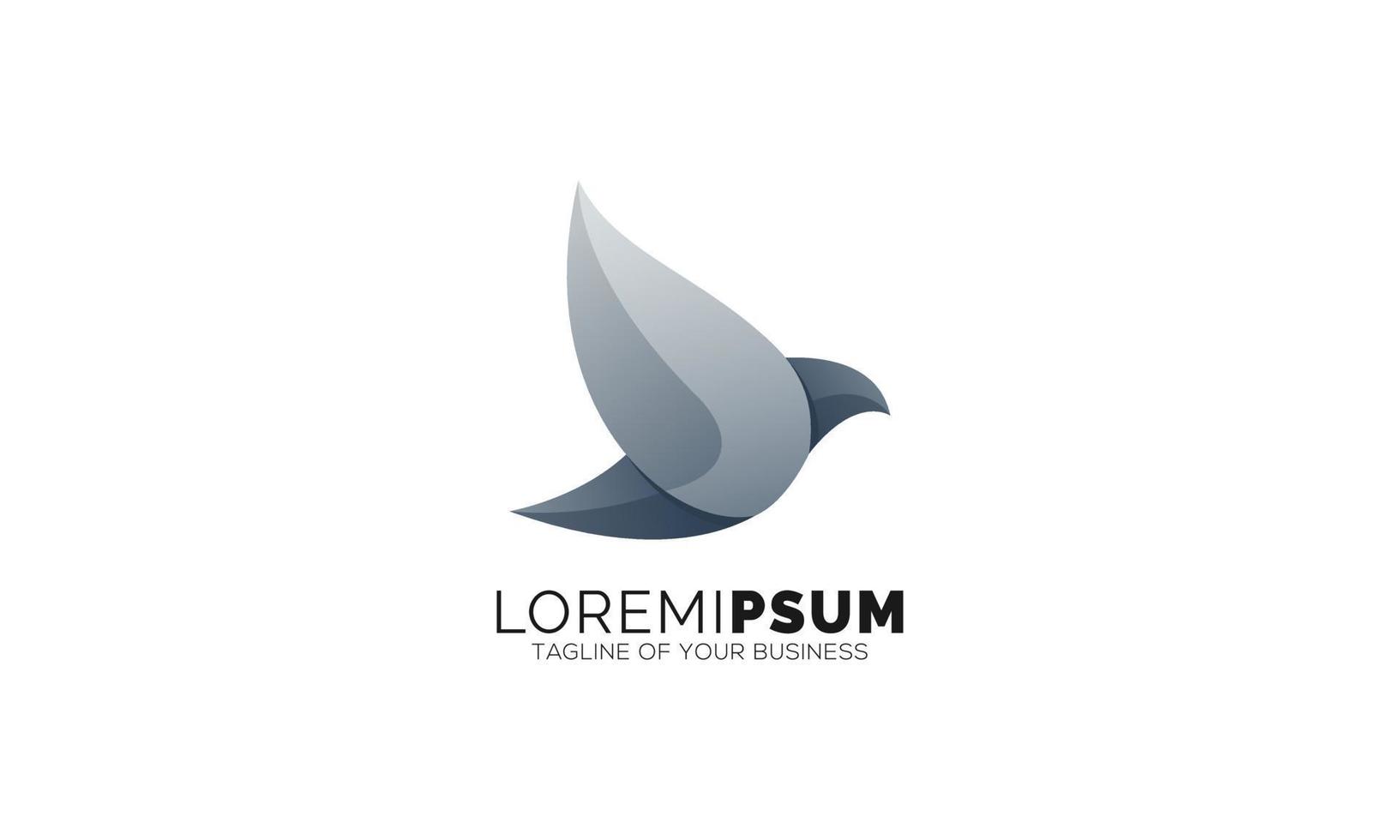 Modern Bird Logo Design in Black and White vector