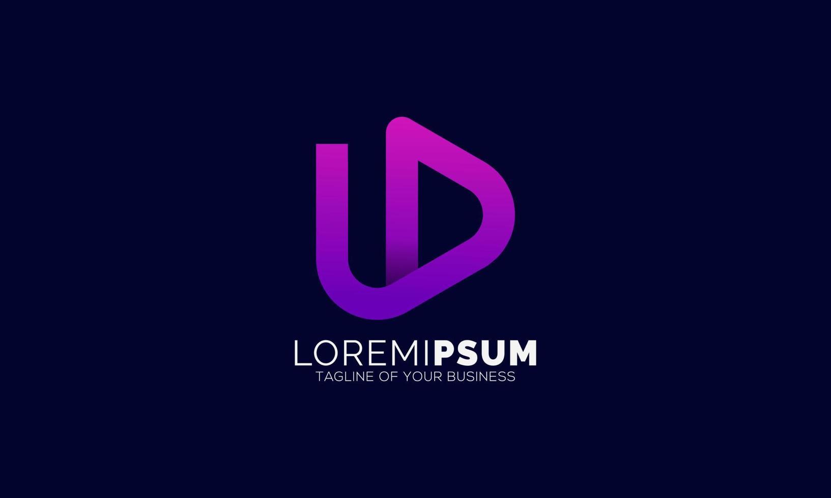 Letter U and Media Icon Logo in Modern Gradient Color vector