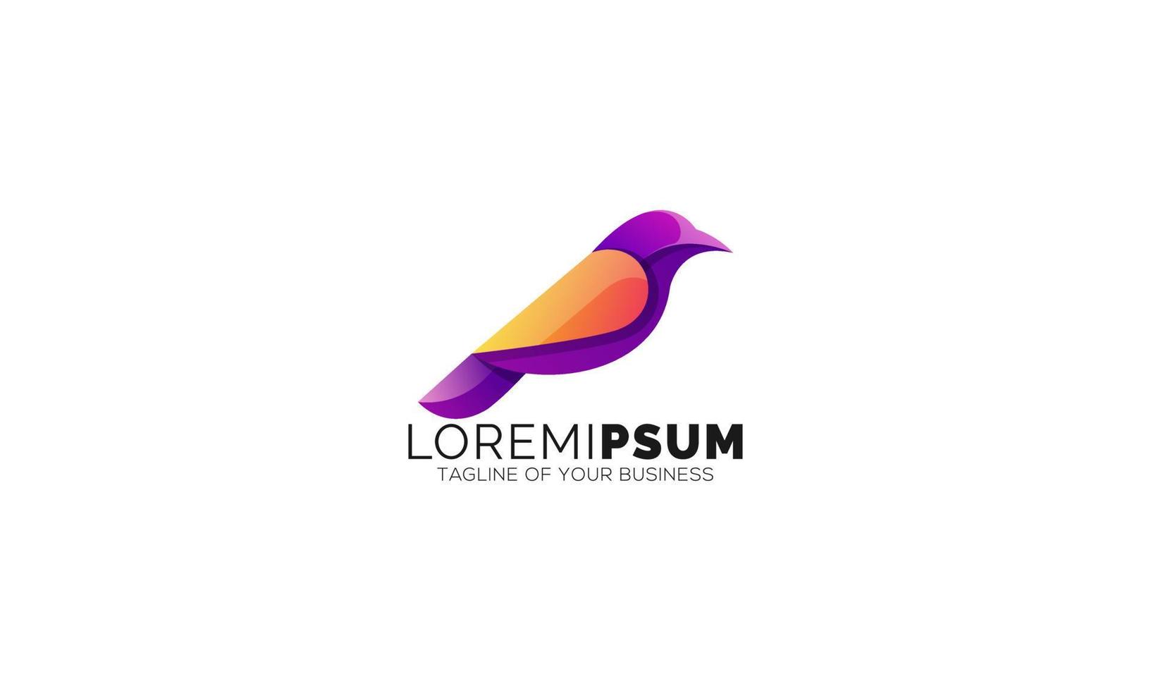 Modern Bird Logo Design in Gradient Style vector