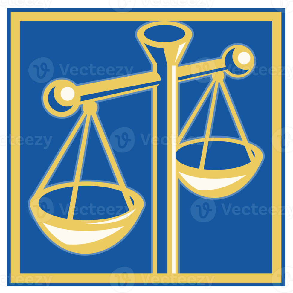 scales of justice set inside a square png