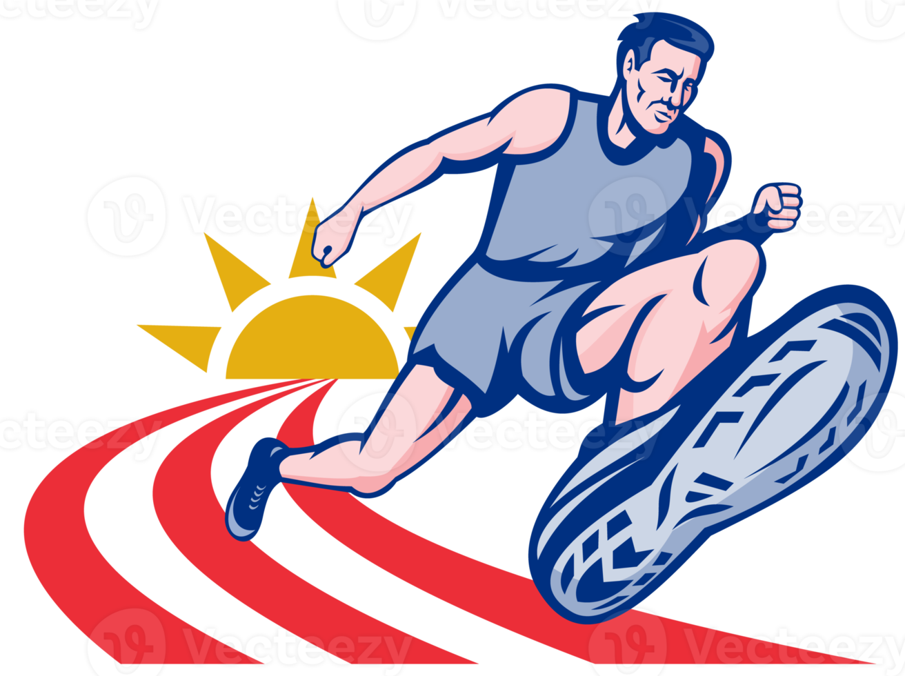 Marathon runner on track png