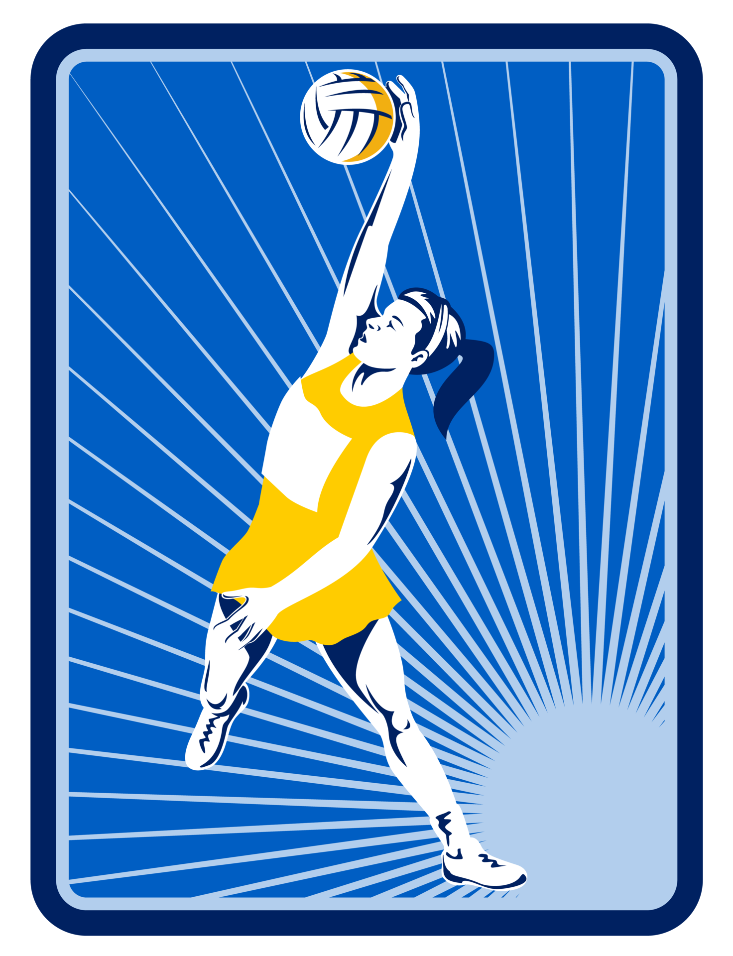 Netball player rebounding jumping for ball 12979610 PNG