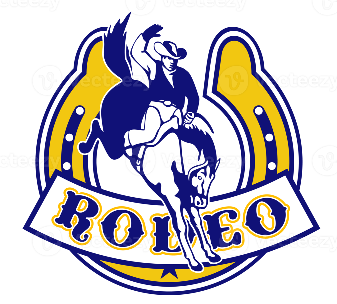 rodeo cowboy bucking bronco horseshoe png