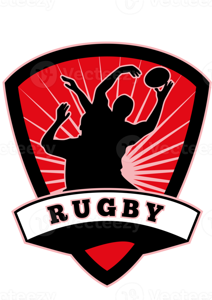 escudo de captura de lineout de jogador de rugby png