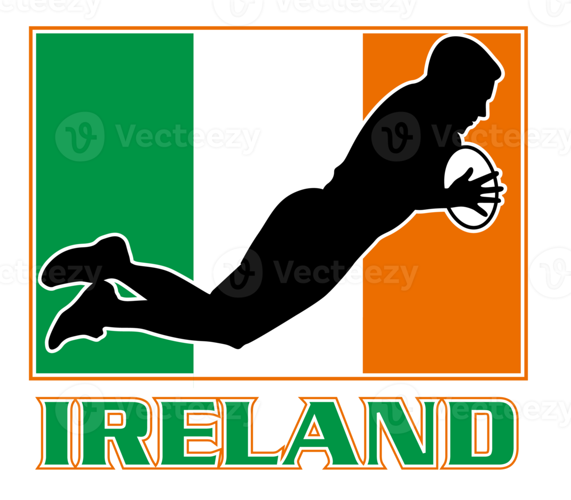 rugby playing diving try ireland flag png